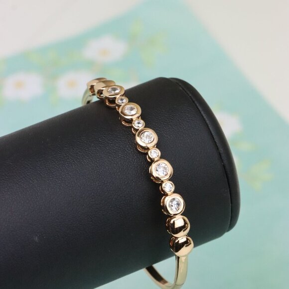 Elegant Rose Gold Bangle with Crystal Accents for Chic Style, XPBL0520 - Picture 6 of 12